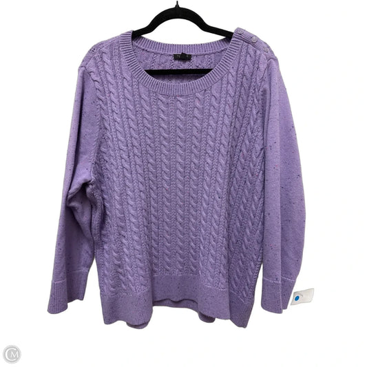 Sweater By Talbots In Purple, Size: 3x