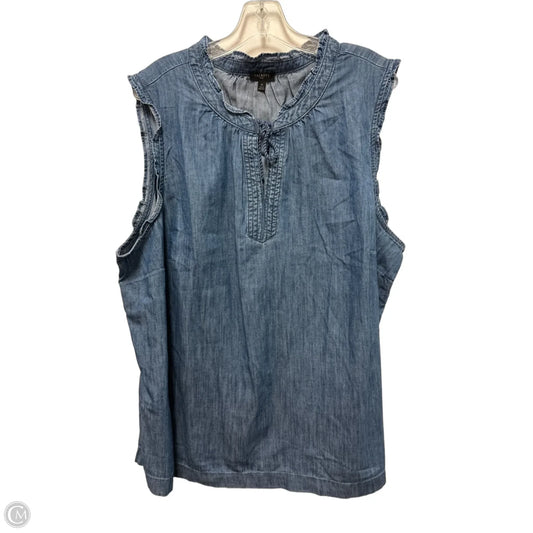 Top Sleeveless By Talbots In Blue Denim, Size: 3x