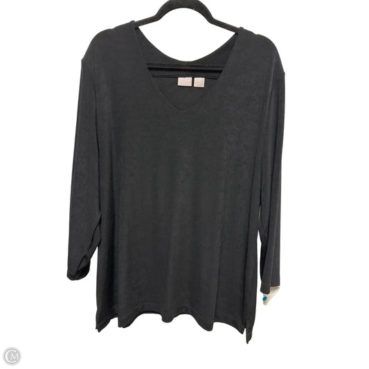 Top Long Sleeve By Chicos In Black, Size: 2x