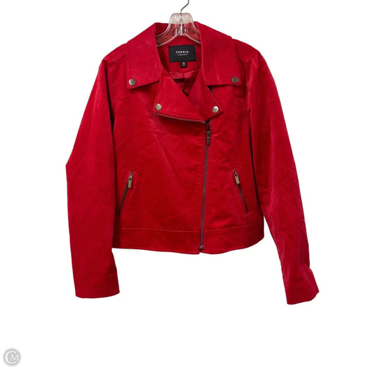 Jacket Moto By Torrid In Red, Size: M
