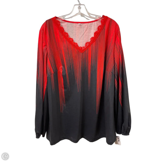 Top Long Sleeve By Clothes Mentor In Black & Red, Size: 1x