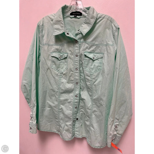 Blouse Long Sleeve By New Look In Green, Size: 2x