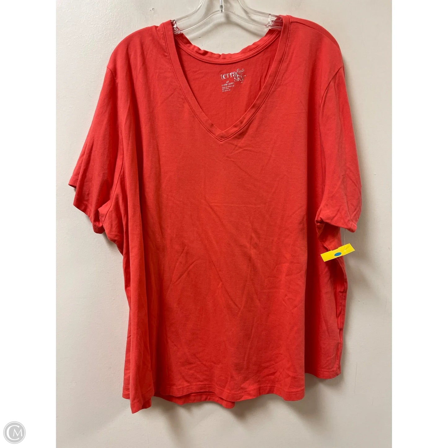 Top Short Sleeve By Terra & Sky In Orange, Size: 4x