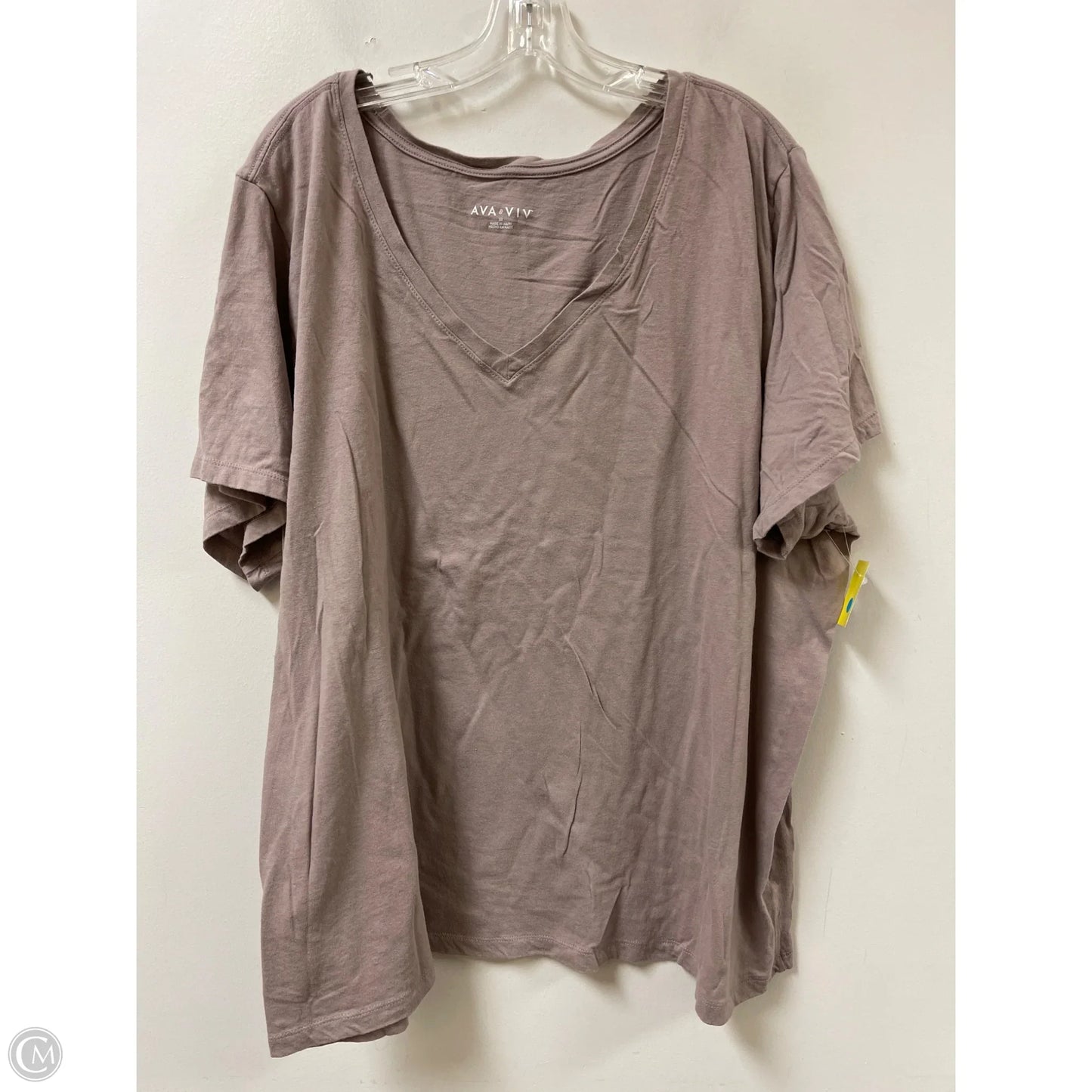 Top Short Sleeve By Ava & Viv In Brown, Size: 3x