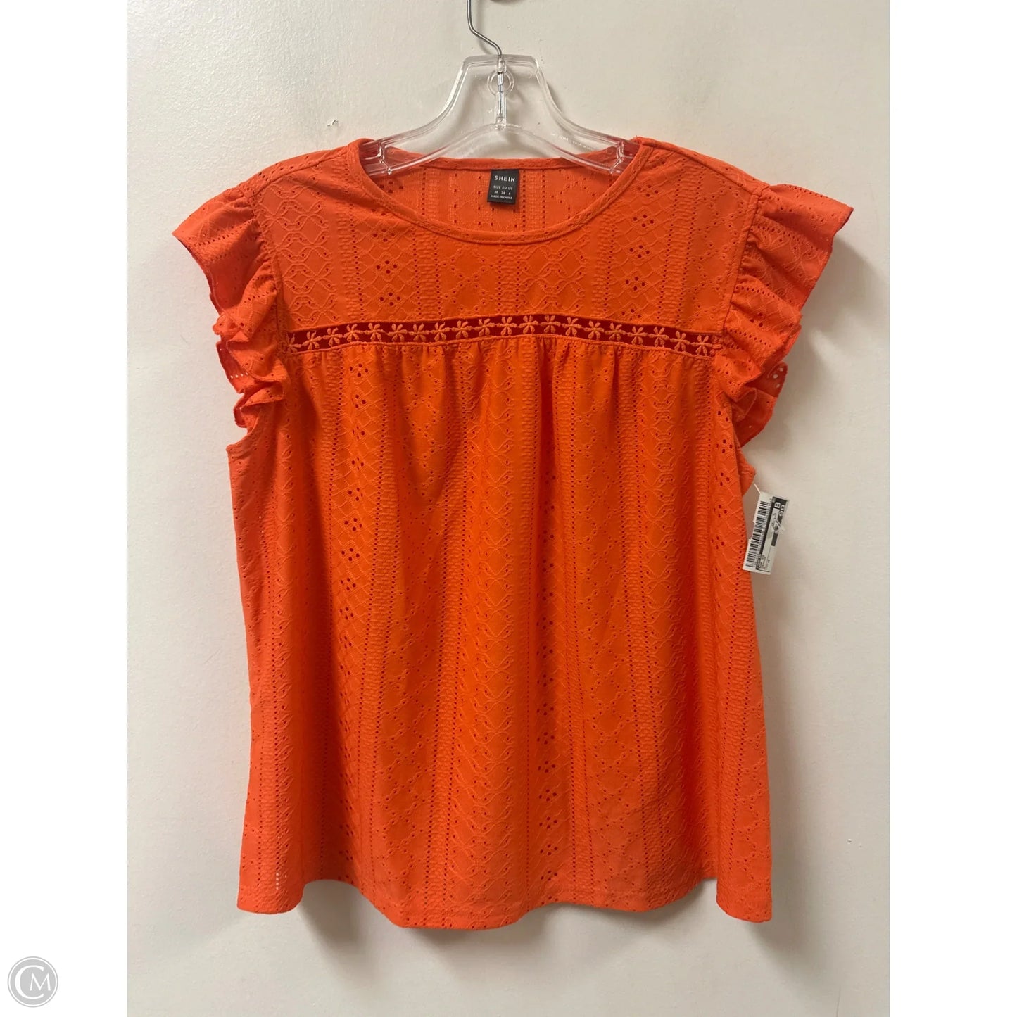 Top Short Sleeve By Shein In Orange, Size: M