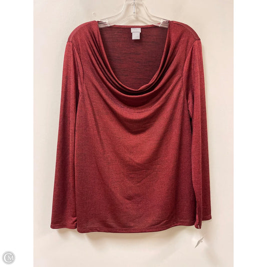 Top Long Sleeve By Chicos In Red, Size: L