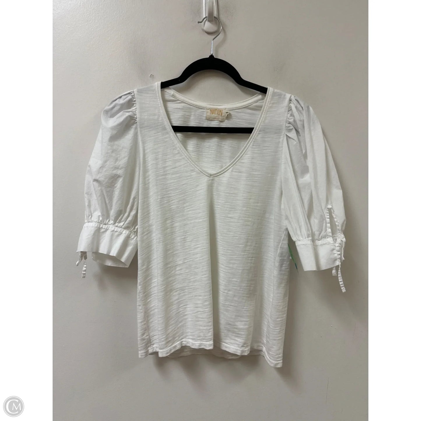 Top 3/4 Sleeve By Nation In White, Size: M