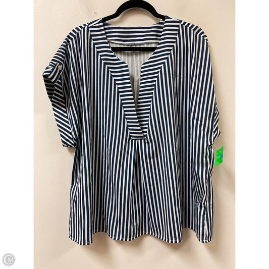 Top Short Sleeve By Shein In Navy, Size: 2x
