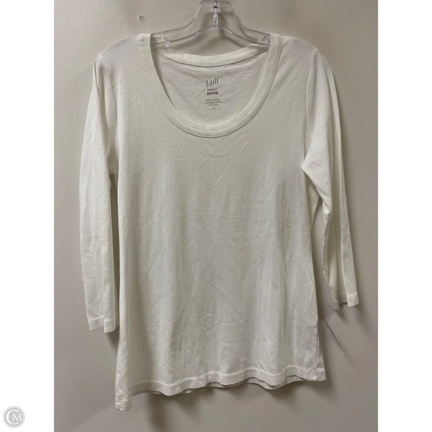 Top Long Sleeve By J. Jill In White, Size: M