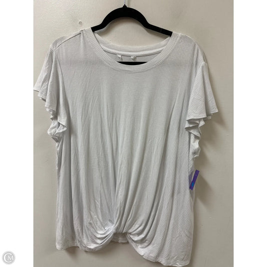 Top Short Sleeve By Clothes Mentor In White, Size: 3x
