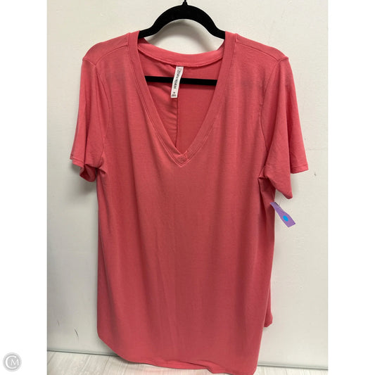 Top Short Sleeve By Zenana In Pink, Size: 1x