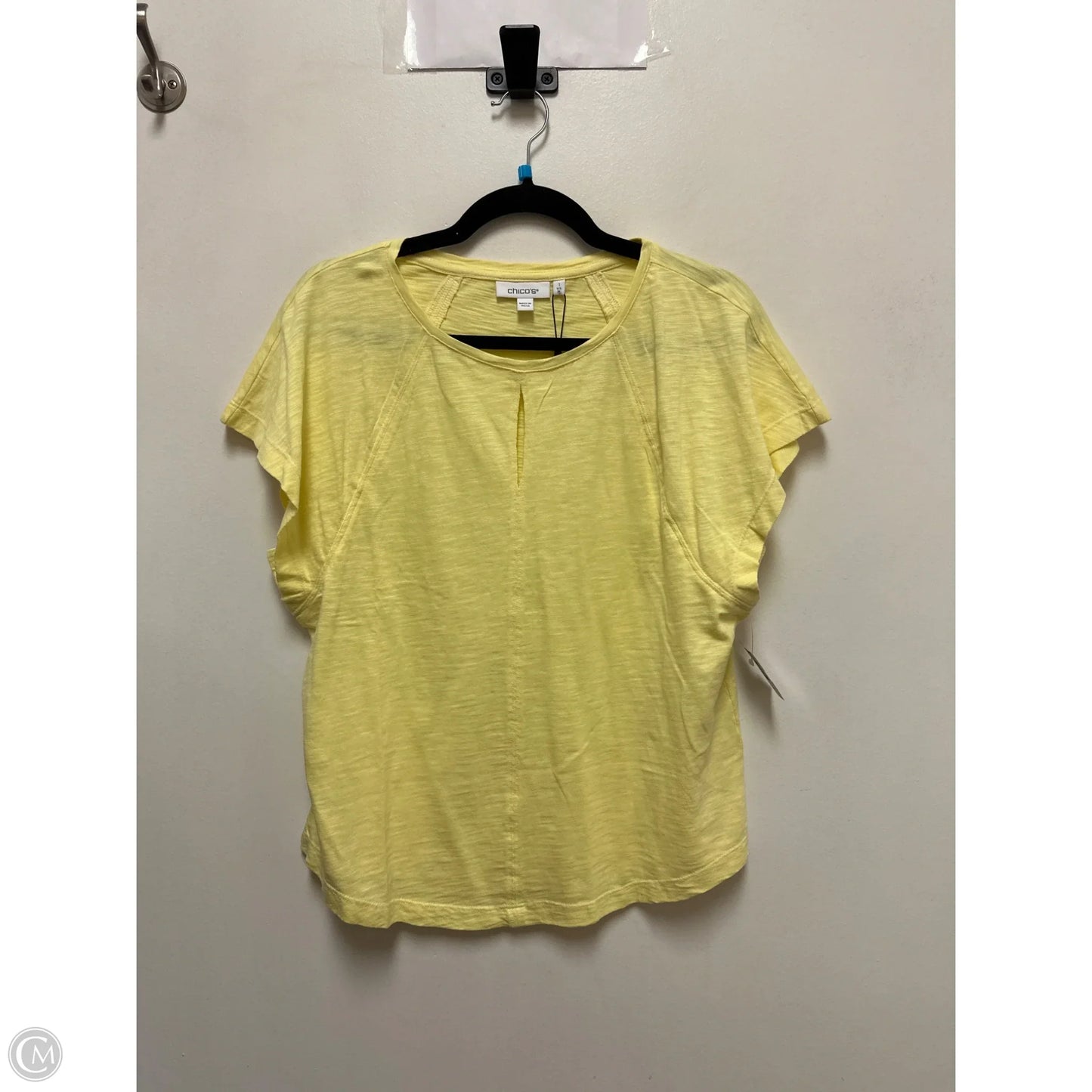 Top Short Sleeve By Chicos In Yellow, Size: M
