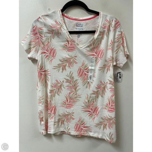 Top Short Sleeve Basic By Croft And Barrow In Cream, Size: S