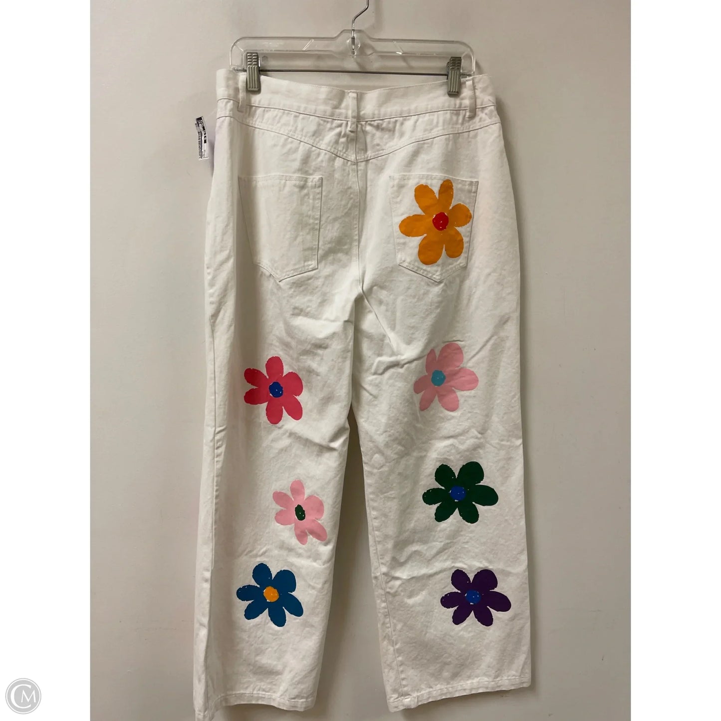 Jeans Straight By Bibi In White, Size: 14