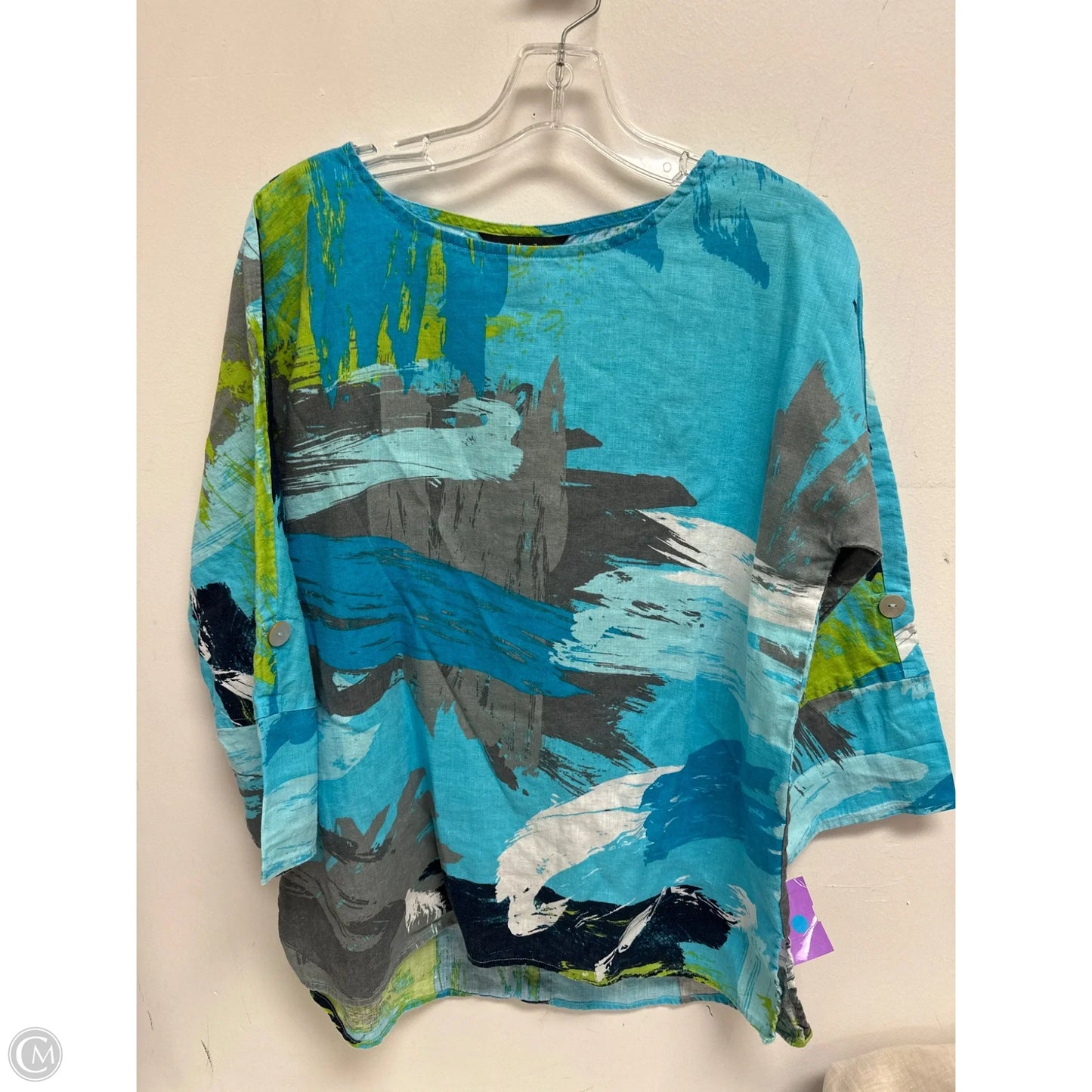 Tunic Long Sleeve By Ali Miles In Blue, Size: S