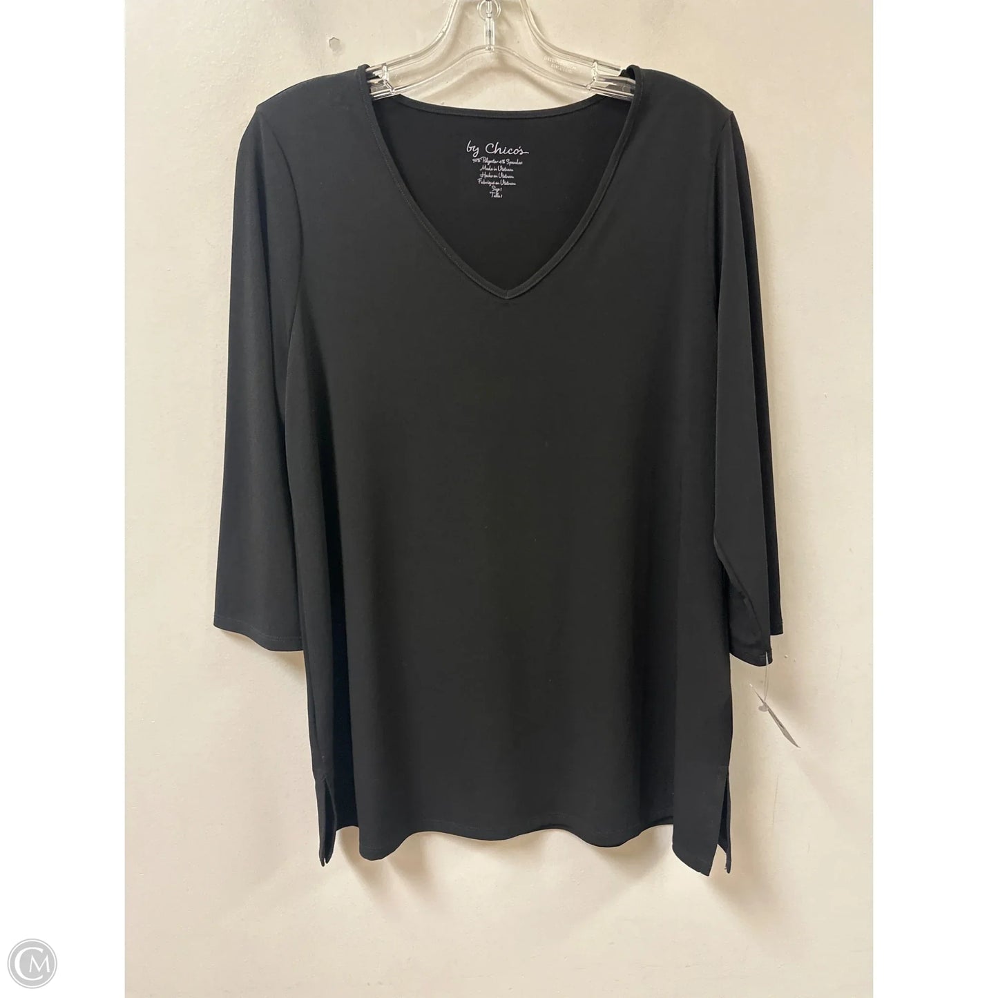 Top Long Sleeve By Chicos In Black, Size: M