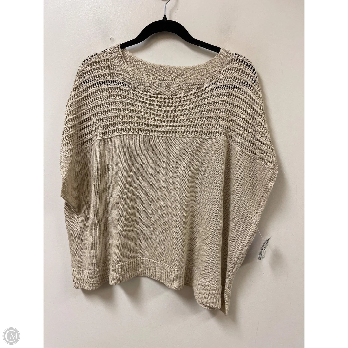 Top Short Sleeve By Max Studio In Tan, Size: M