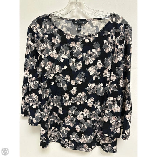 Top Long Sleeve By Ellen Tracy In Black & Pink, Size: S