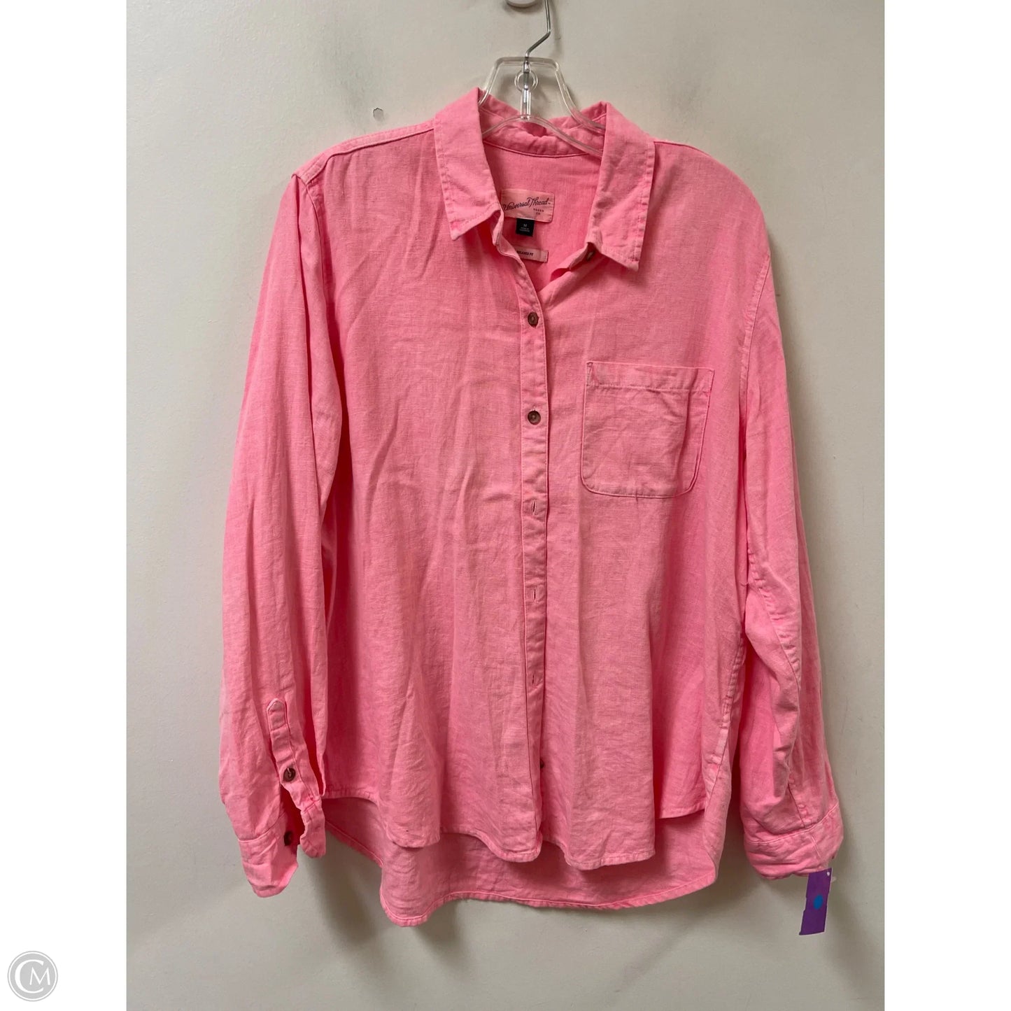 Blouse Long Sleeve By Universal Thread In Pink, Size: M