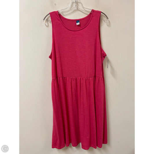 Dress Casual Midi By Old Navy In Pink, Size: Xl