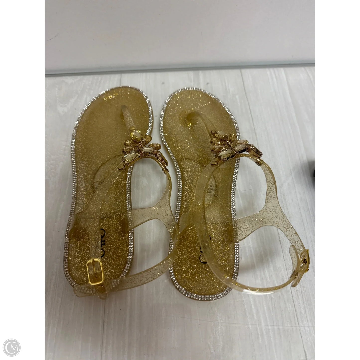 Sandals Flats By Cato In Gold, Size: 9