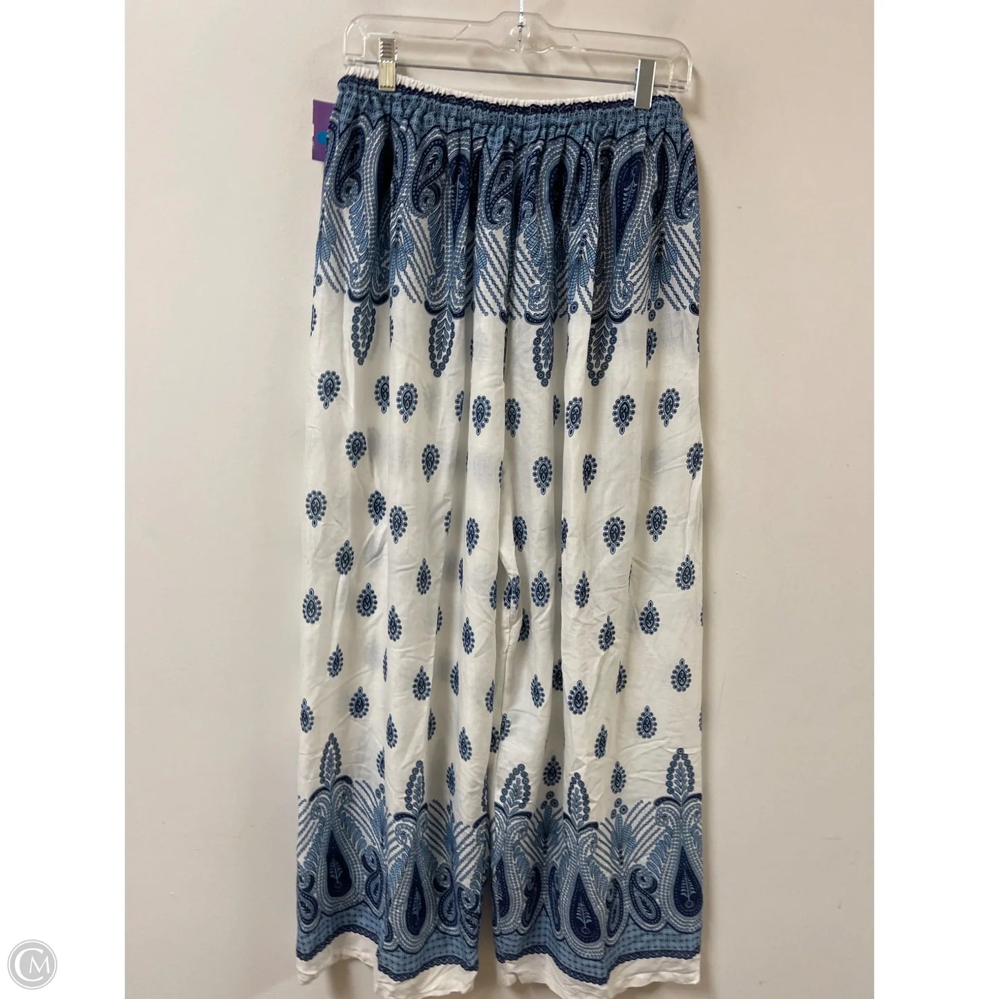 Pants Dress By Clothes Mentor In Blue & White, Size: 10