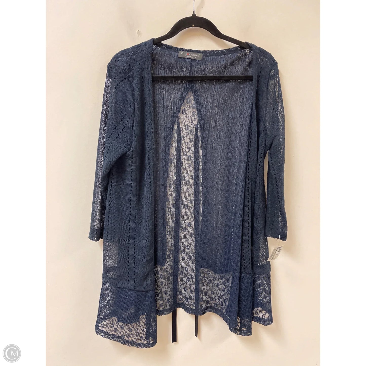 Sweater Cardigan By Clothes Mentor In Navy, Size: M
