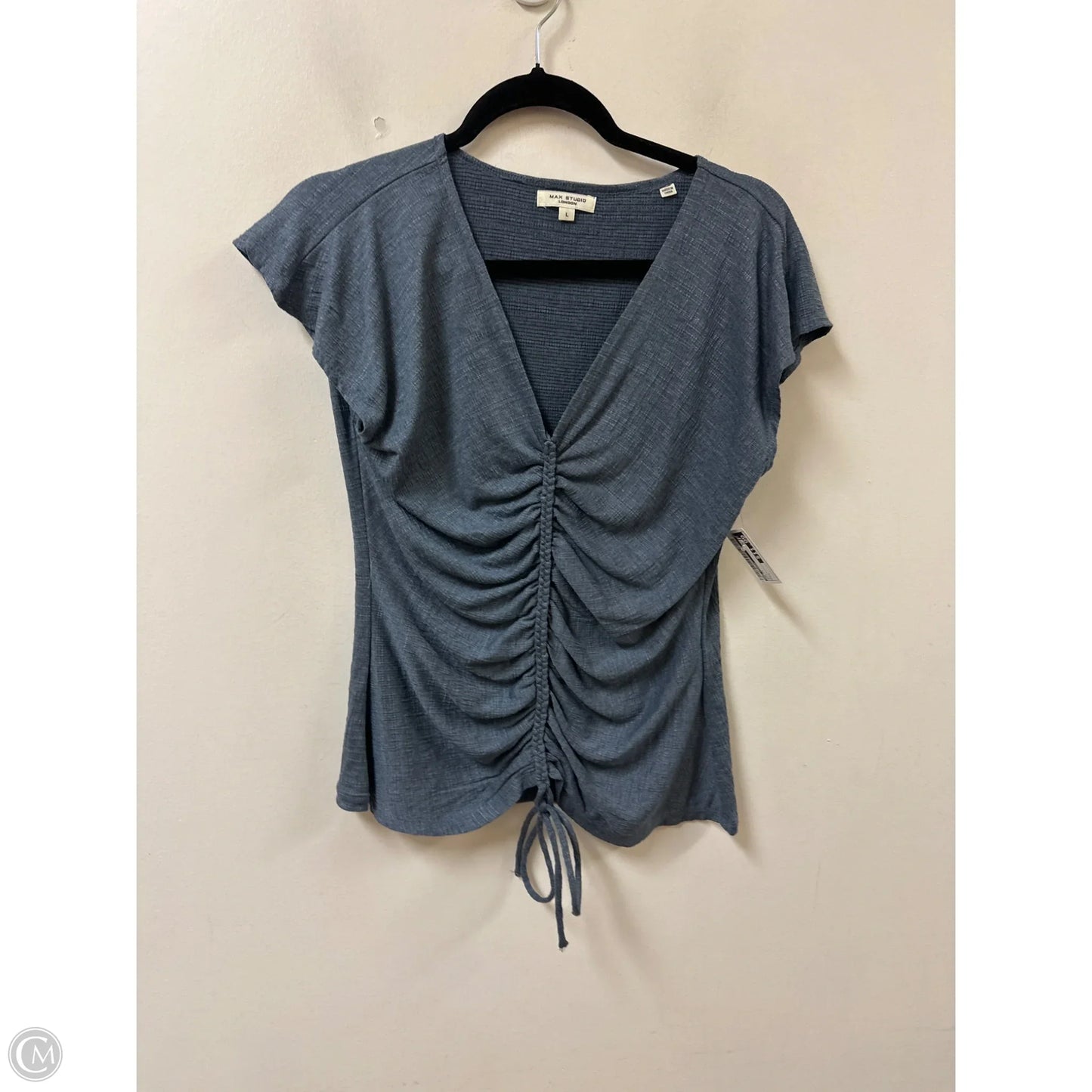 Top Short Sleeve By Max Studio In Blue, Size: L