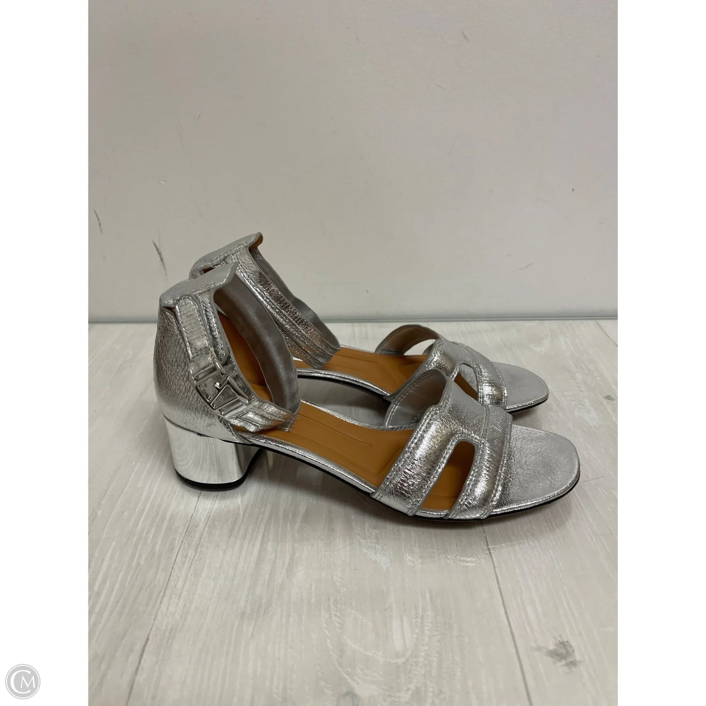 Shoes Heels Wedge By Franco Sarto In Silver, Size: 10