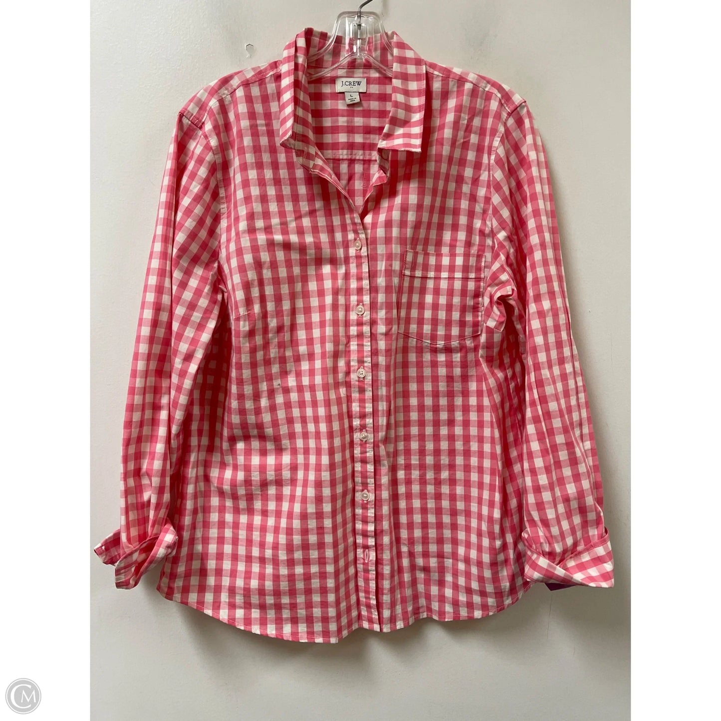 Blouse Long Sleeve By J. Crew In Pink, Size: L