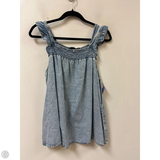 Top Sleeveless By Doe & Rae In Blue Denim, Size: M
