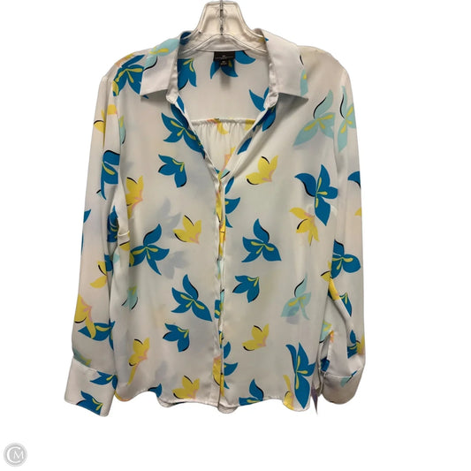 Blouse Long Sleeve By Worthington In White, Size: Lp