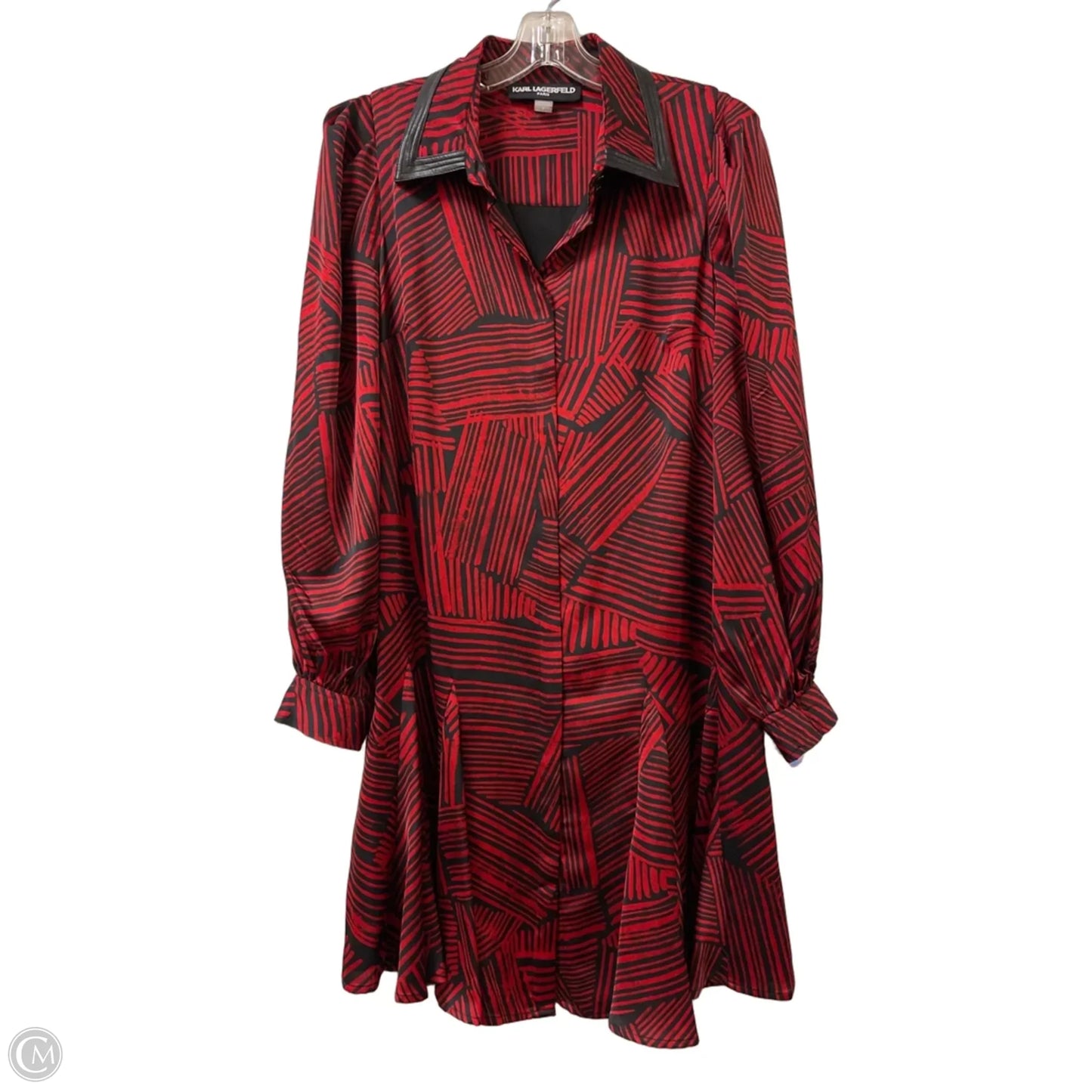 Dress Designer By Karl Lagerfeld In Red, Size: M