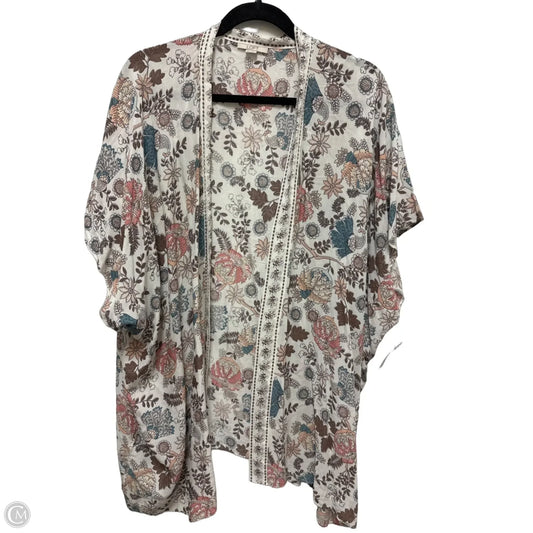 Sweater Cardigan By Loft In Floral Print, Size: M