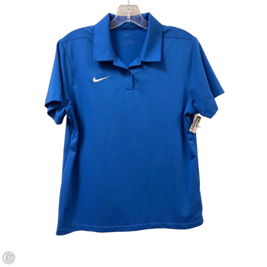 Athletic Sweatshirt Collar By Nike In Blue, Size: L