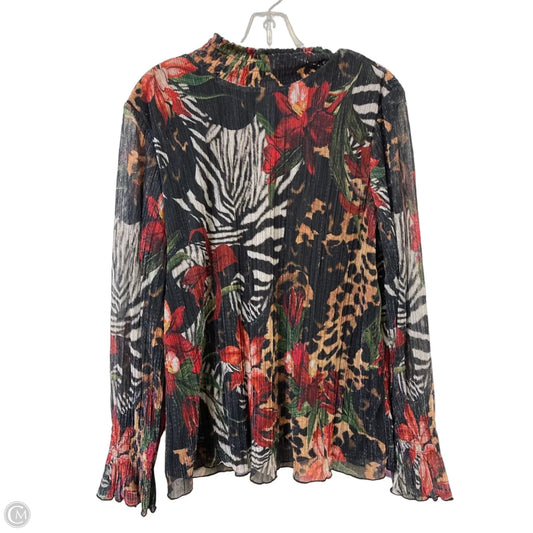 Top Long Sleeve By Chicos In Multi-colored, Size: Xl