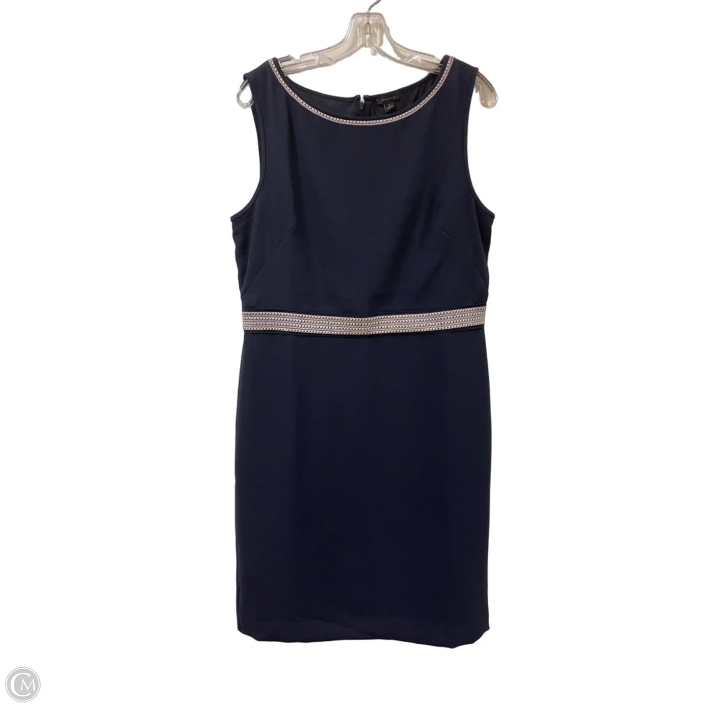 Dress Casual Midi By Ann Taylor In Navy, Size: L