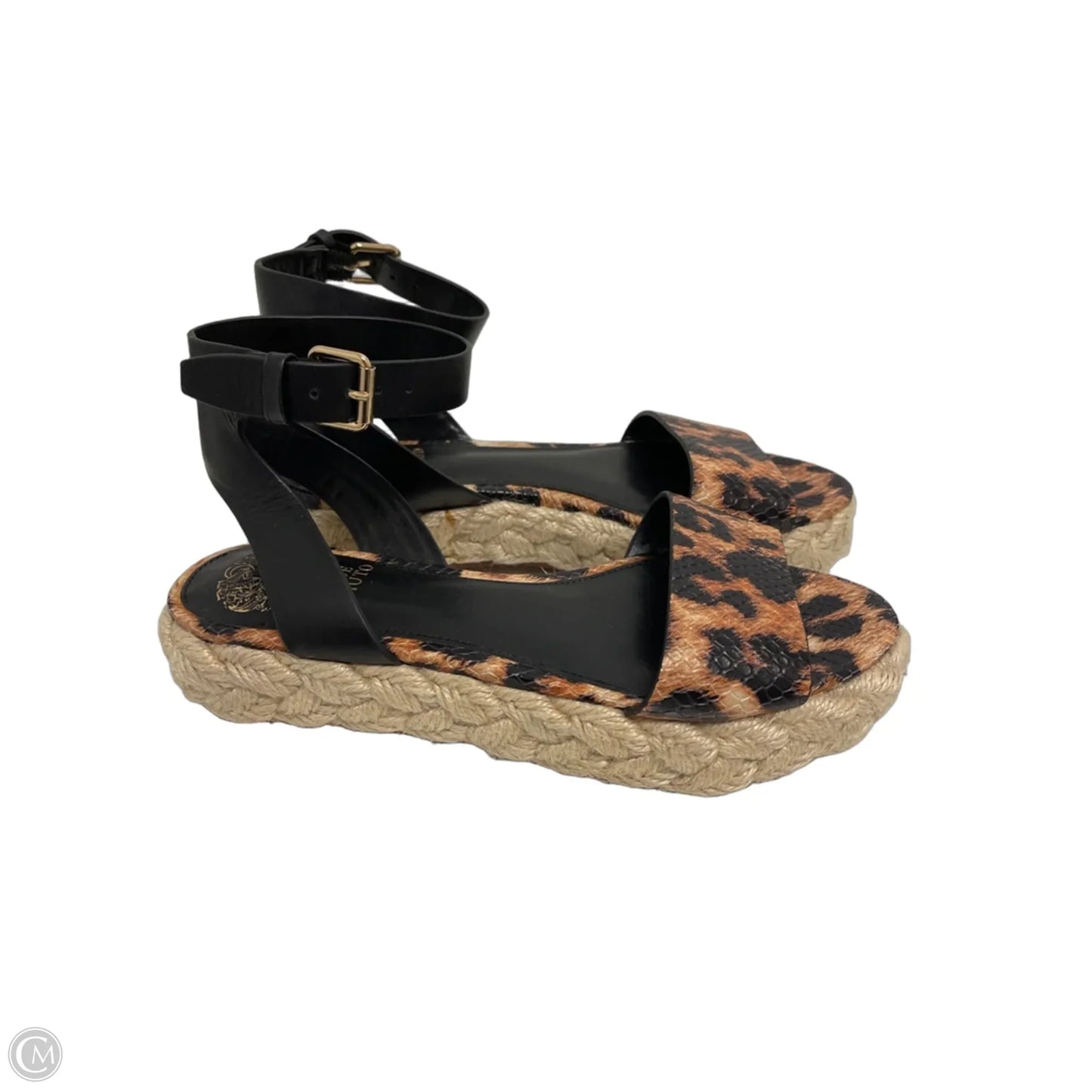 Sandals Heels Platform By Vince Camuto In Leopard Print, Size: 7