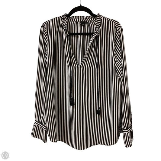 Top Long Sleeve By Ann Taylor In Black & White, Size: M