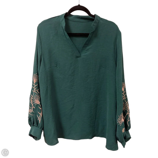 Top Long Sleeve By Clothes Mentor In Green, Size: 1x