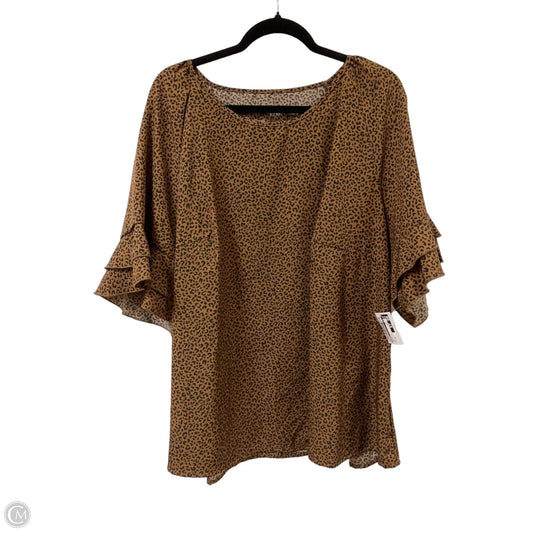 Top Short Sleeve By Shein In Animal Print, Size: 4x