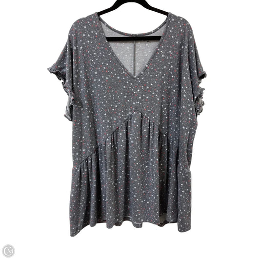 Top Short Sleeve By Lane Bryant In Navy, Size: 4x