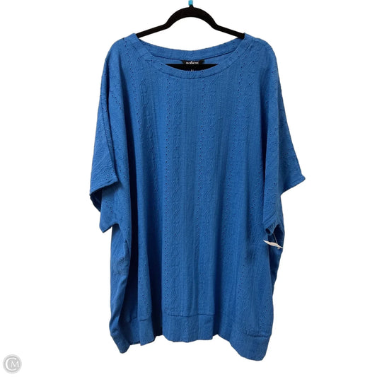 Top Short Sleeve By Bloomchic In Blue, Size: 4x
