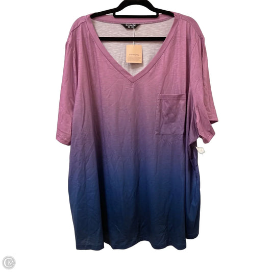 Top Short Sleeve By Bloomchic In Purple, Size: 4x