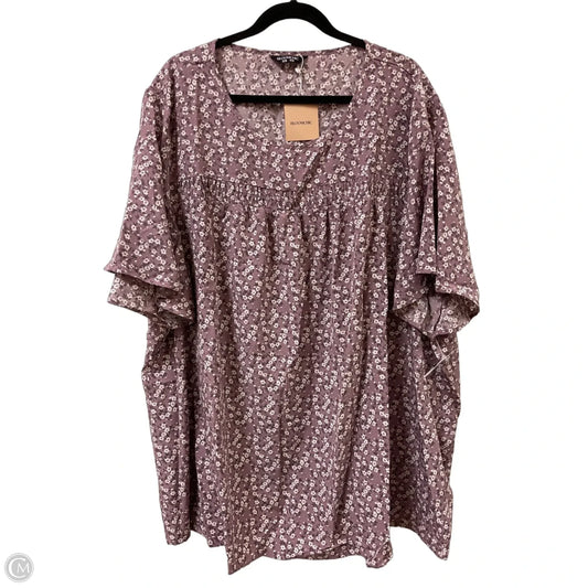Top Short Sleeve By Bloomchic In Purple, Size: 4x