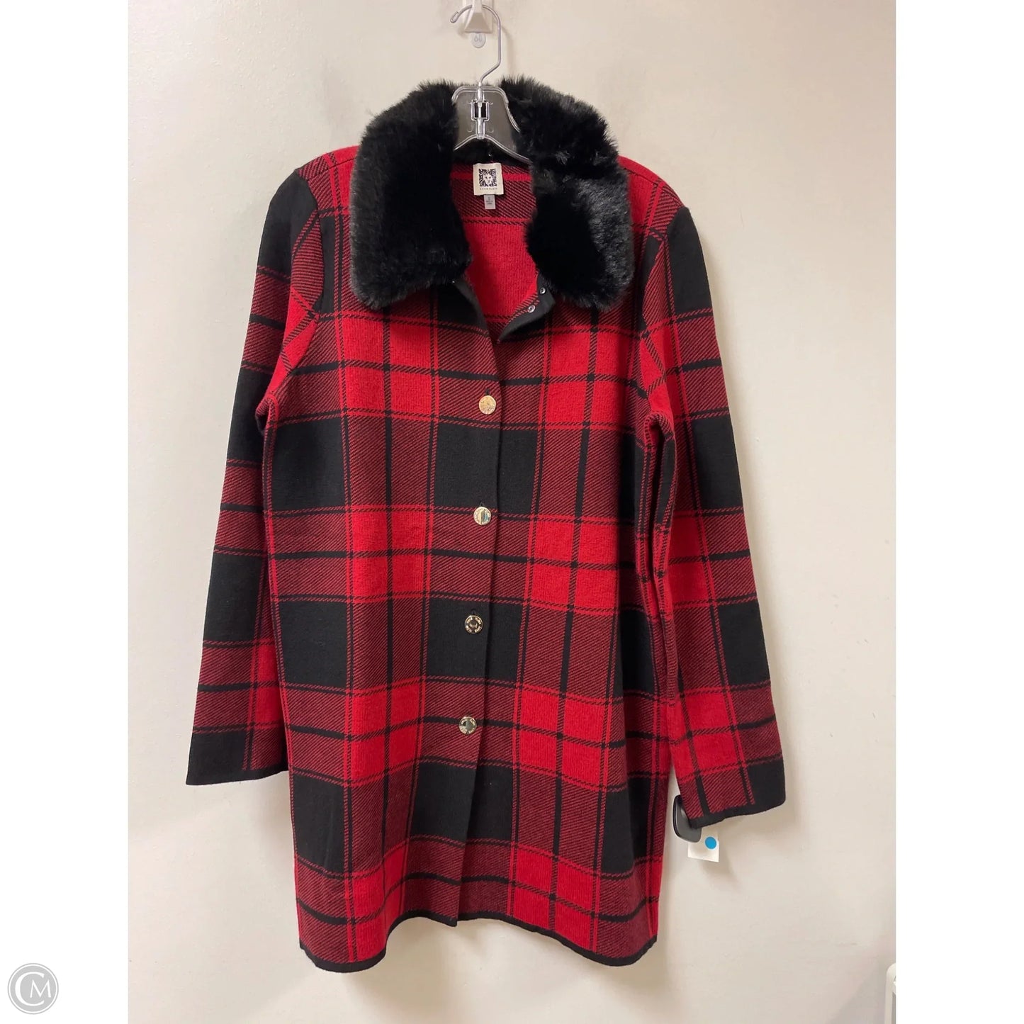 Coat Other By Anne Klein In Black & Red, Size: S