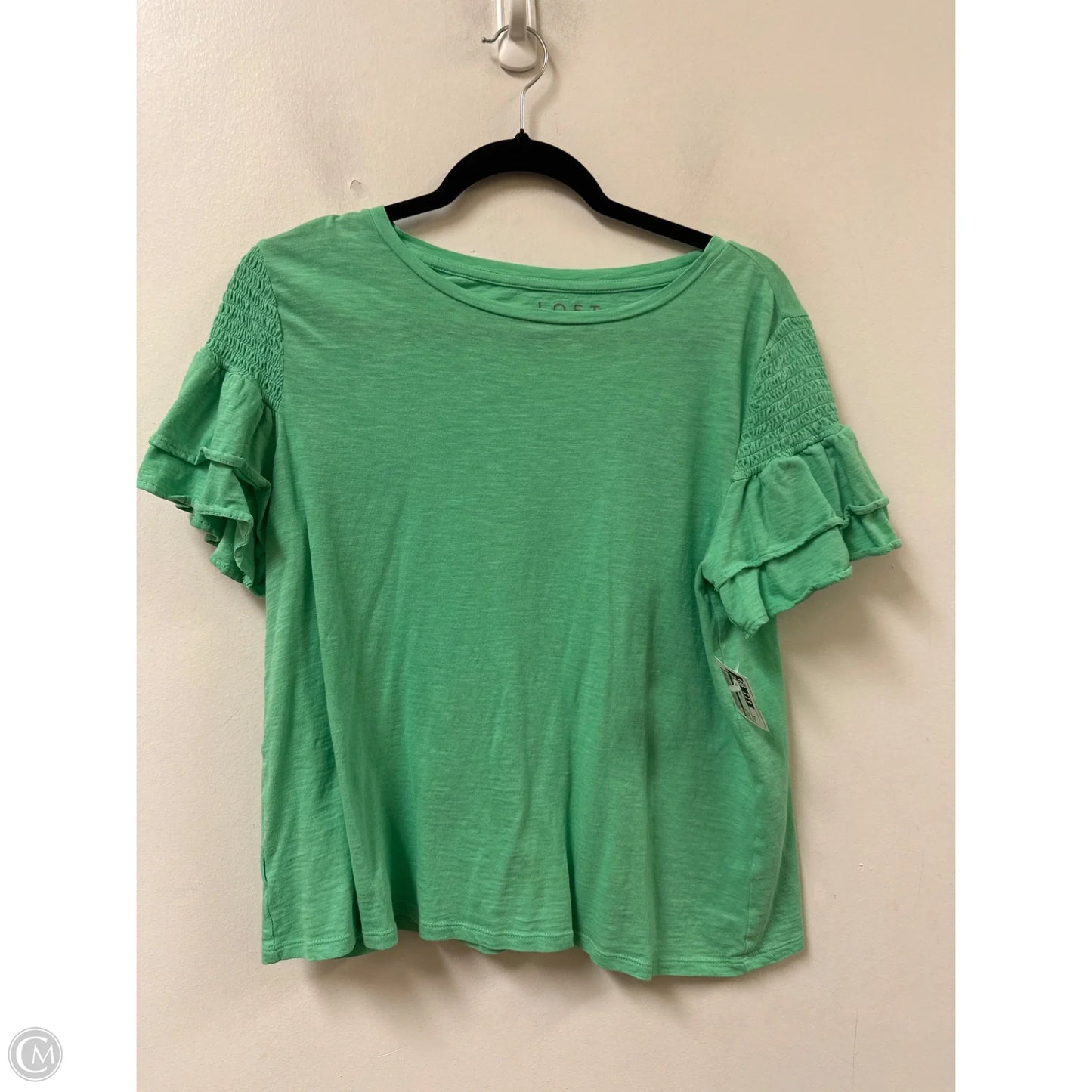 Top Short Sleeve By Loft In Green, Size: M