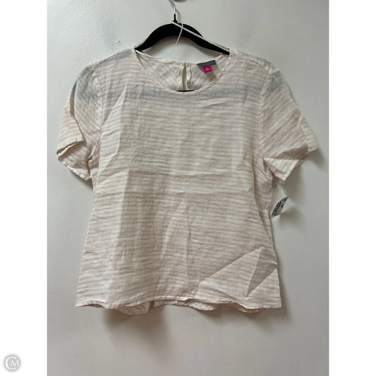 Top Short Sleeve By Vince Camuto In Pink & White, Size: Xs