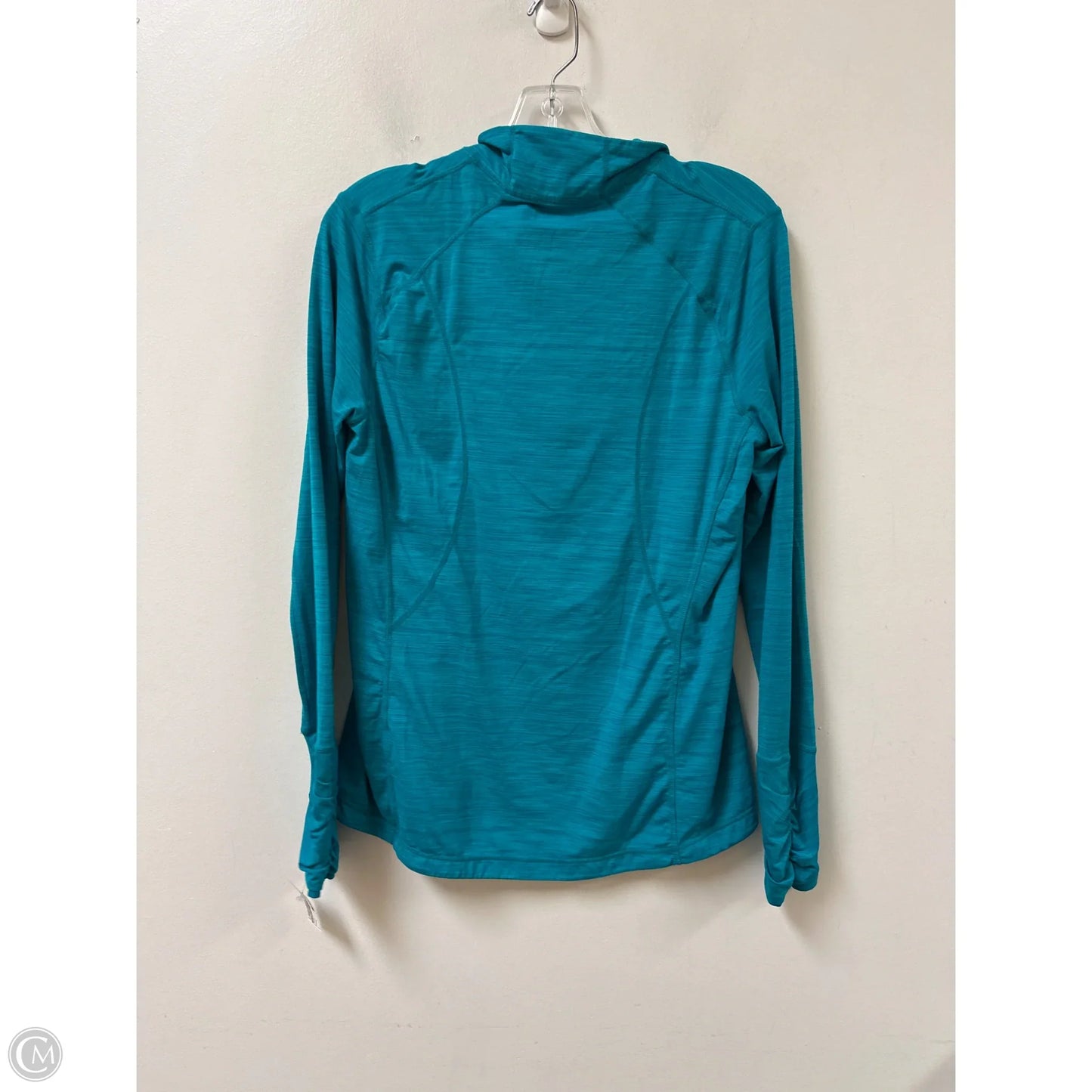 Athletic Top Long Sleeve Collar By Kirkland In Teal, Size: L