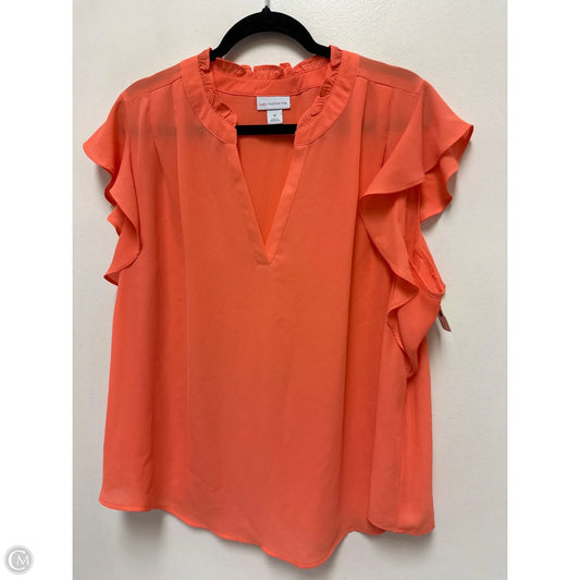 Top Short Sleeve By Liz Claiborne In Orange, Size: 1x